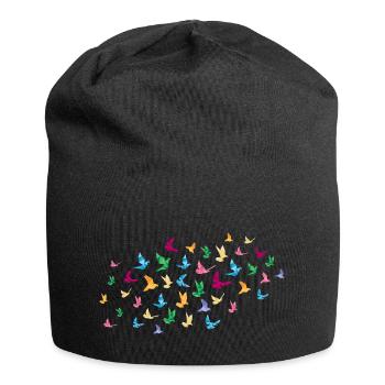 Origami Birds - Japanese Origami Cranes - Jersey Beanie - black - Front