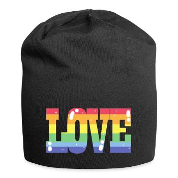 Pride Love Regenbogenfahne - Jersey-Beanie - Schwarz - Vorne
