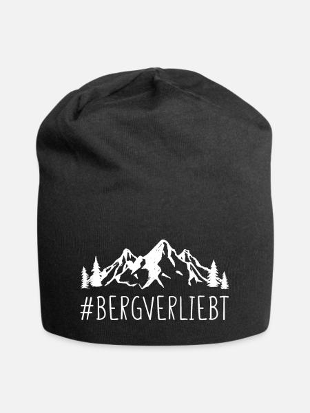 Bergverliebt Berge Alpen Wandern - Jersey-Beanie - Schwarz