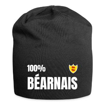 100% béarnais - cadeau t-shirt béarn - Bonnet en jersey - noir - Devant