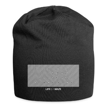 Life is a Maze Apparel Design Weiß - Jersey-Beanie - Schwarz - Vorne