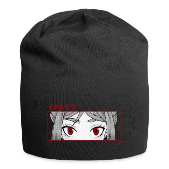 Manga Augen - Anime Design im Japan Stil - Jersey-Beanie - Schwarz - Vorne