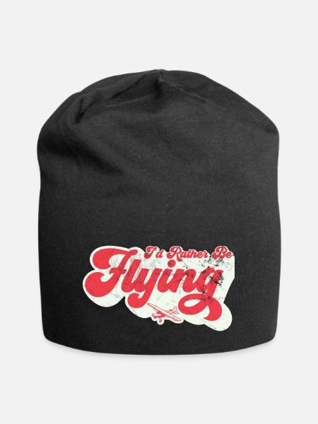 Je préférerais en pilotant l’aviation - Bonnet en jersey - noir