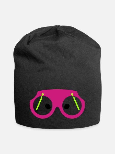 Lunettes Essuie-glace Lentille Yeux Geek Blague - Bonnet en jersey - noir