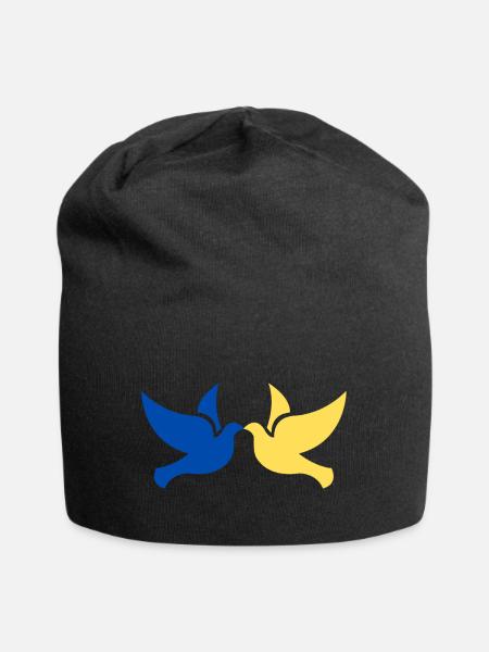 Ukraine Frieden Tauben - Jersey-Beanie - Schwarz