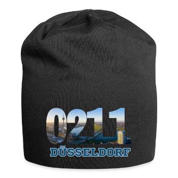 Düsseldorf 0211 T-Shirt avec Picture Skyline - Bonnet en jersey - noir - Devant