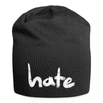 Hate Text blanc - Bonnet en jersey - noir - Devant