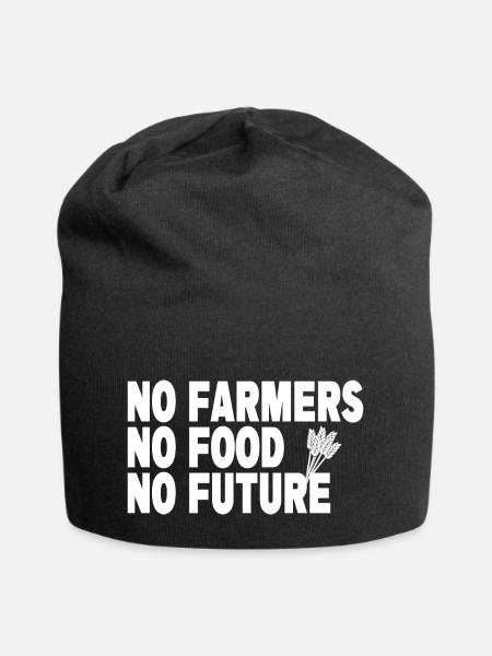 No Farmers No Food Bauern Demo Landwirte Protest - Jersey-Beanie - Schwarz