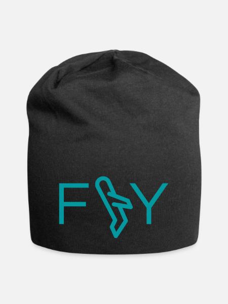 Fliegen - Jersey-Beanie - Schwarz