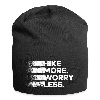 Hike More Worry Less. Hike Hiking Design - Jersey Beanie - black - Front