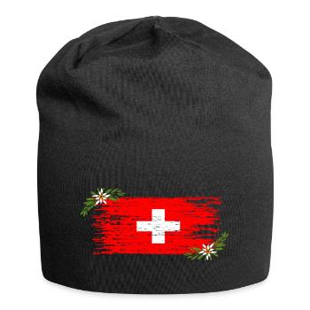 Swiss flag - Jersey Beanie - black - Front