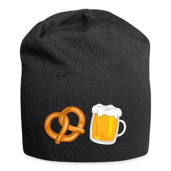 Bretzel & Bière : le t-shirt parfait pour les connaisseurs - Bonnet en jersey - noir - Devant