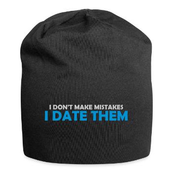 Date Mistakes Zitat Logo - Jersey-Beanie - Schwarz - Vorne