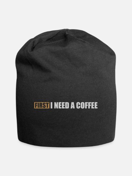 Fist I need Coffee - Jersey-Beanie - Schwarz