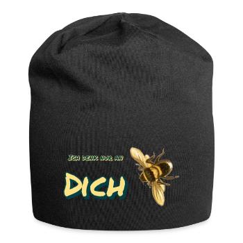 ich denk nur an dich - Jersey-Beanie - Schwarz - Vorne
