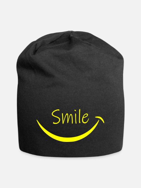 Smile - Jersey-Beanie - Schwarz