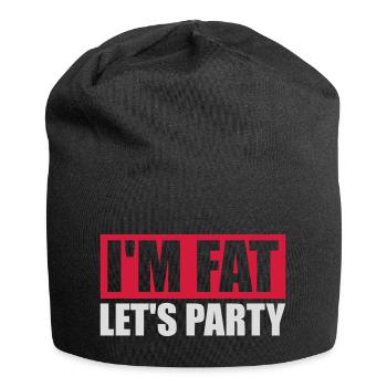 im fat lets party - Jersey-Beanie - Schwarz - Vorne