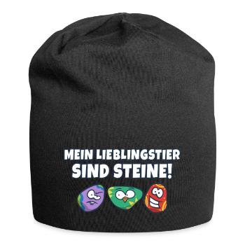 Lieblingstier = Steine - Geologe Geologie - Jersey-Beanie - Schwarz - Vorne