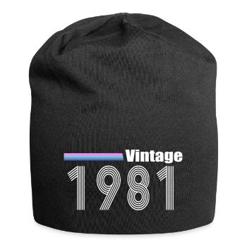 millésime 1981 - Bonnet en jersey - noir - Devant