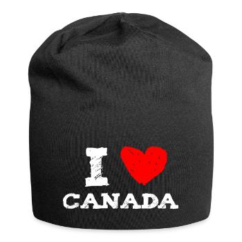 I love Canada with red heart. Perfect for birthday - Bonnet en jersey - noir - Devant