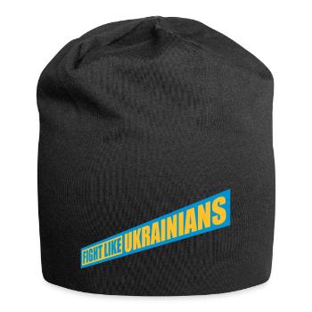 fight like ukrainians quote - Jersey Beanie - black - Front