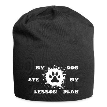 My Dog Ate My Lesson Plan - Jersey Beanie - black - Front
