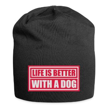 better with a dog - Jersey Beanie - black - Front