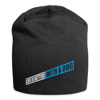 better with a dog - Jersey Beanie - black - Front