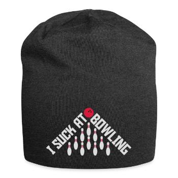 I suck at bowling - Jersey Beanie - charcoal grey - Front