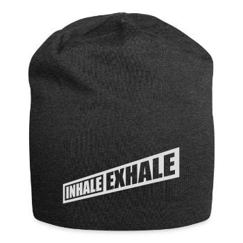 inhale exhale yoga Zitat - Jersey-Beanie - Anthrazit - Vorne