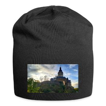 Burg Falkenstein - Jersey-Beanie - Schwarz - Vorne