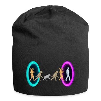 Evolution through portals - Jersey Beanie - black - Front