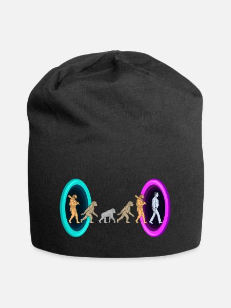 Evolution durch Portale - Jersey-Beanie - Schwarz