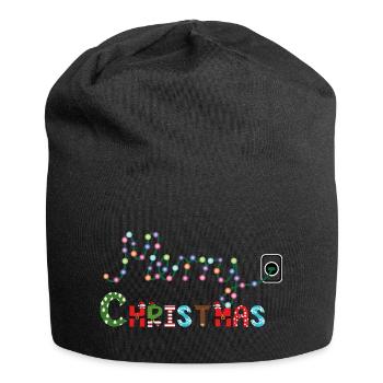 Lumières du sapin de Noël - Bonnet en jersey - noir - Devant