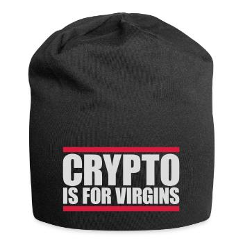 crypto is for virgins - Jersey Beanie - black - Front
