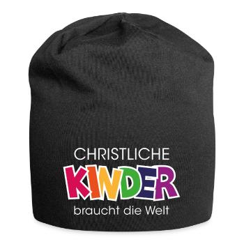 christliche Kinder - Jersey-Beanie - Schwarz - Vorne