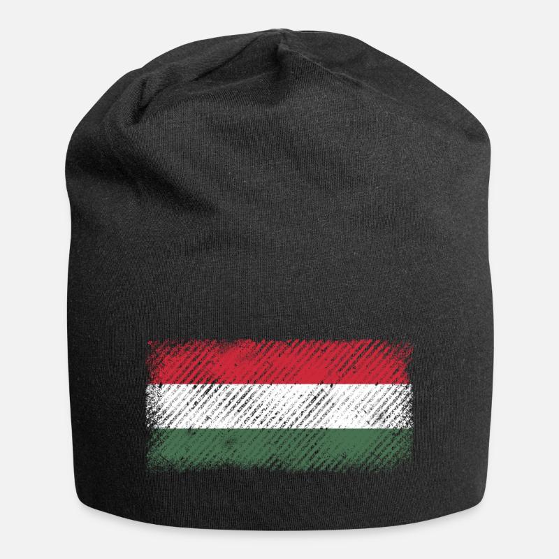 Ungarn - Jersey-Beanie - Schwarz