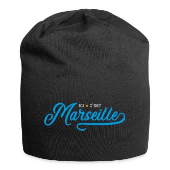 Ici c'est Marseille étoile vintage - Bonnet en jersey - noir - Devant