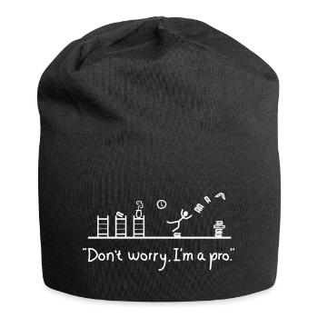 Geschenkidee für Bibliothekare - Jersey-Beanie - Schwarz - Vorne