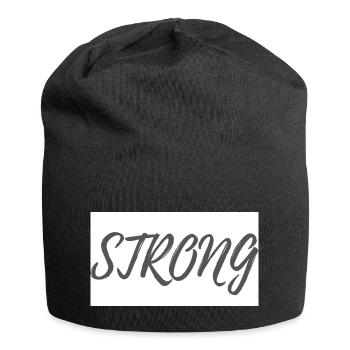 STRONG Schriftzug - Jersey-Beanie - Schwarz - Vorne