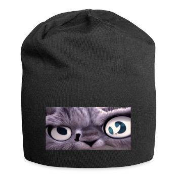 Le chat vous regarde - Bonnet en jersey - noir - Devant