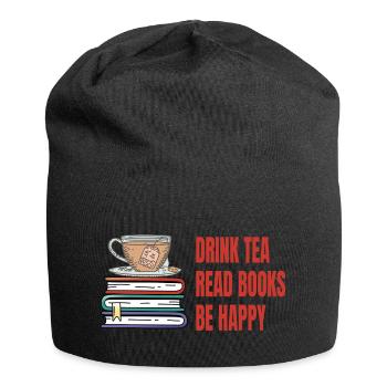 Lesen Tea Bücher Tee Buch Teetrinker Leser - Jersey-Beanie - Schwarz - Vorne