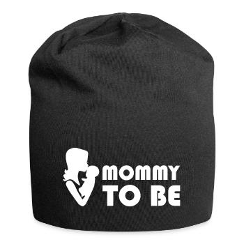 Schwangerschaft Babyparty Babyshower Boy Girl - Jersey-Beanie - Schwarz - Vorne