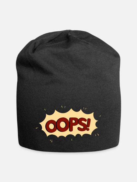 OOPS red - Jersey-Beanie - Schwarz