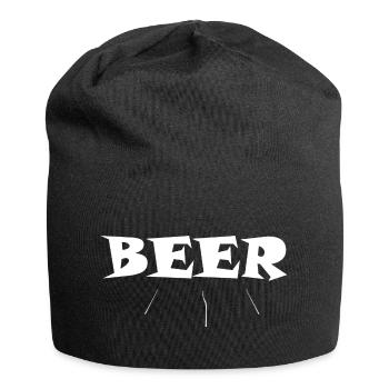 Bier Wein Whiskey Schnaps Alkohol - Jersey-Beanie - Schwarz - Vorne