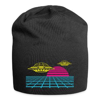 Donnez à votre tenue une invasion rétro d’OVNI - Bonnet en jersey - noir - Devant