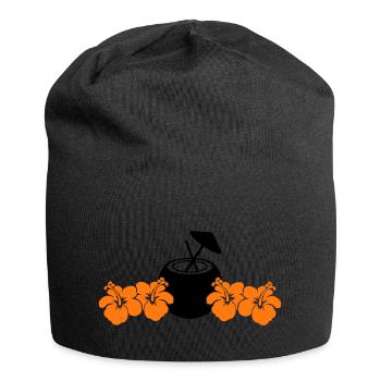 hibiskus kokus - Jersey-Beanie - Schwarz - Vorne