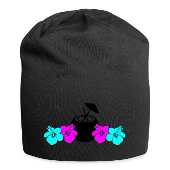 hibiskus kokus - Jersey-Beanie - Schwarz - Vorne