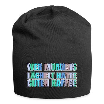 kaffeeliebhaber kaffeebecher baristia süchtig bday - Jersey-Beanie - Schwarz - Vorne