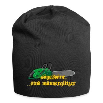 Sägespäne ist Männerglitzer - Jersey-Beanie - Schwarz - Vorne
